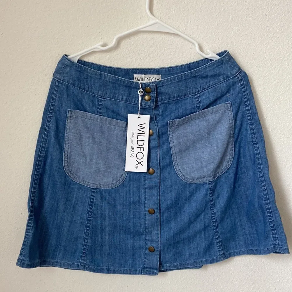 Wild-fox Frankie Denim Skirt Mini Size Medium NWT